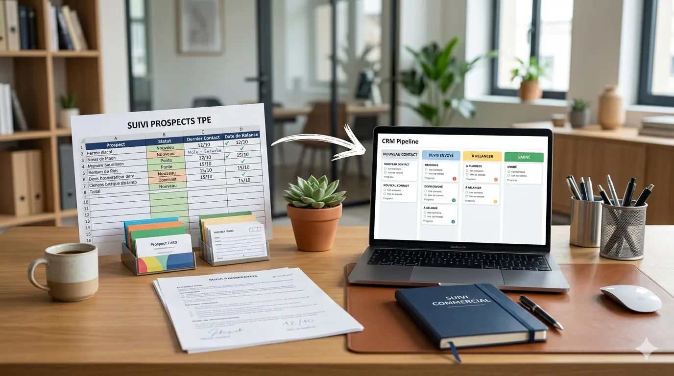 Passage d’un tableau Excel à un CRM simple avec pipeline commercial pour suivre les prospects et les opportunités